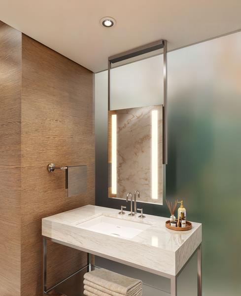 Electric Mirror - Element Hanging LED Lighted Framed Mirror - 60 Inch Assembly Height