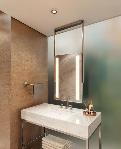 Electric Mirror - Element Hanging LED Lighted Framed Mirror - 60 Inch Assembly Height