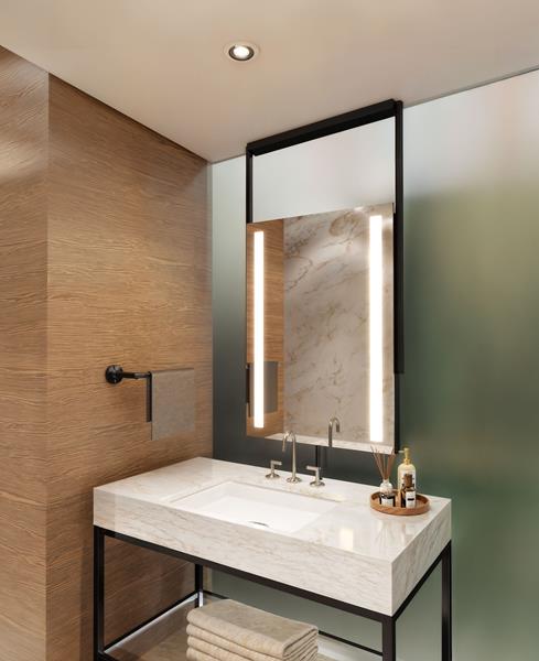 Electric Mirror - Element Hanging LED Lighted Framed Mirror - 60 Inch Assembly Height