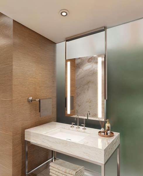 Electric Mirror - Element Hanging LED Lighted Framed Mirror - 60 Inch Assembly Height