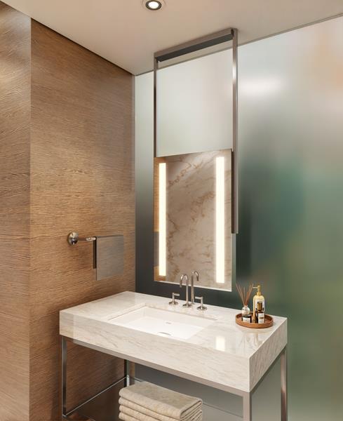 Electric Mirror - Element Hanging LED Lighted Framed Mirror - 72 Inch Assembly Height