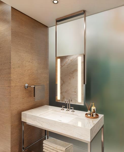 Electric Mirror - Element Hanging LED Lighted Framed Mirror - 72 Inch Assembly Height