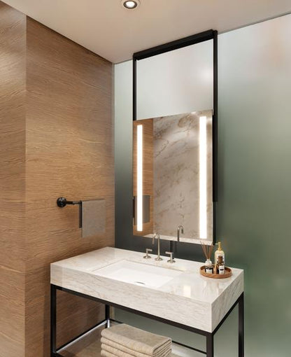 Electric Mirror - Element Hanging LED Lighted Framed Mirror - 72 Inch Assembly Height