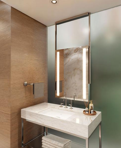 Electric Mirror - Element Hanging LED Lighted Framed Mirror - 72 Inch Assembly Height