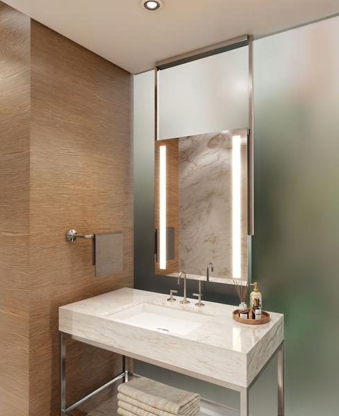 Electric Mirror - Element Hanging LED Lighted Framed Mirror - 72 Inch Assembly Height
