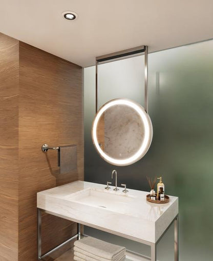 Electric Mirror - Elite Hanging LED Lighted Framed Mirror - 30 Inch Diameter