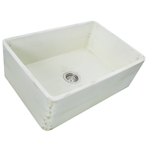 Nantucket Sinks - 30-Inch Farmhouse Fireclay Sink with Shabby Straw Finish
