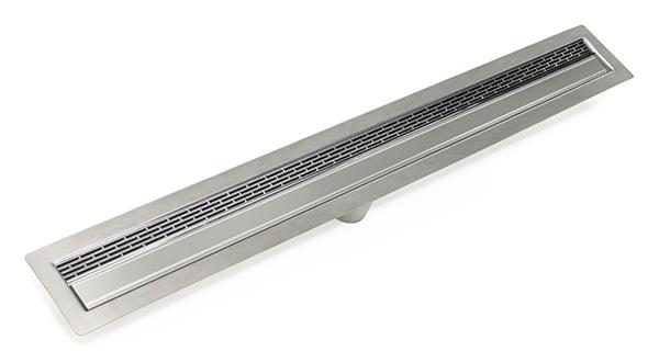 Infinity Drain - 60 Inch FF Series Complete Kit with 1 1/2 Inch Perforated Offset Slot Grate