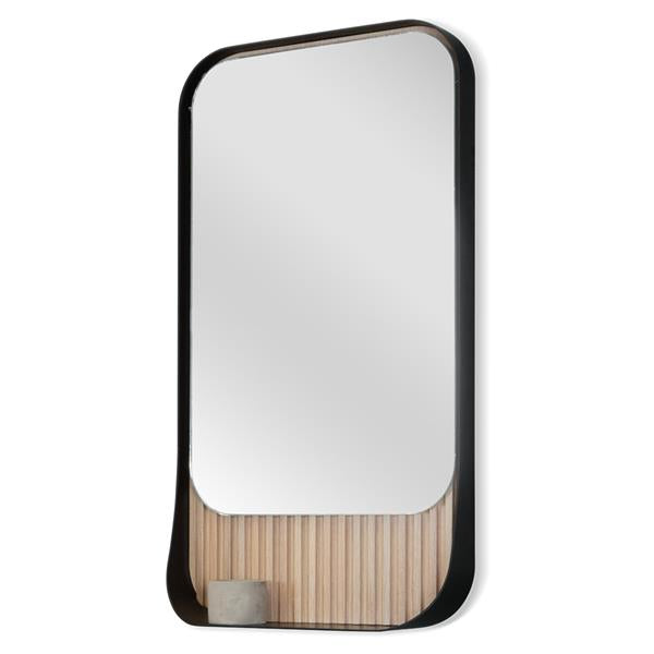 Lacava - Flutti Wall Hung Mirror With Metal Frame Surround/Shelf And Fluted Detailing