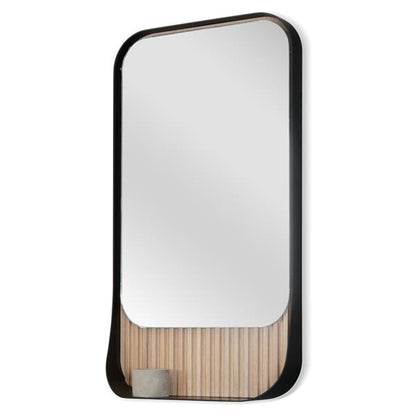 Lacava - Flutti Wall Hung Mirror With Metal Frame Surround/Shelf And Fluted Detailing