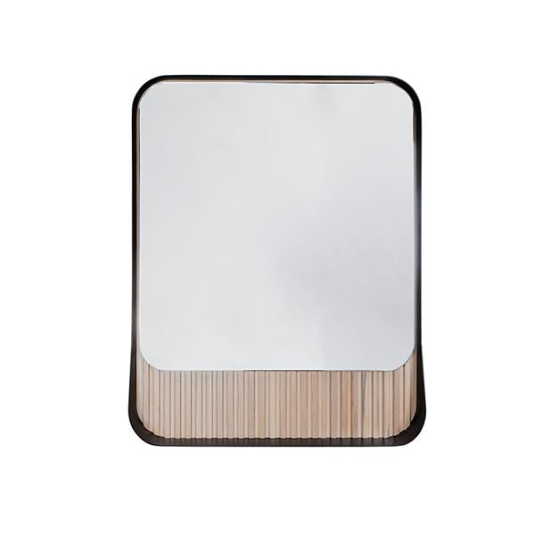 Lacava - Flutti Wall Hung Mirror With Metal Frame Surround/Shelf And Fluted Detailing