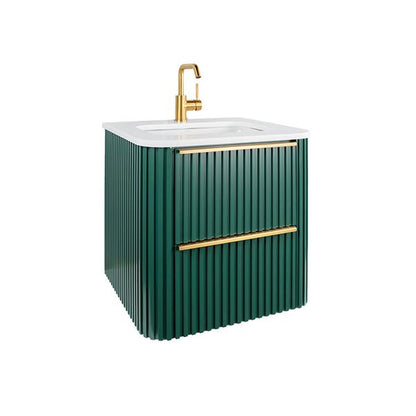Lacava - Flutti Wall-Mount Under-Counter Vanity With Rounded Corners, Fluted Detailing And Two Drawers.