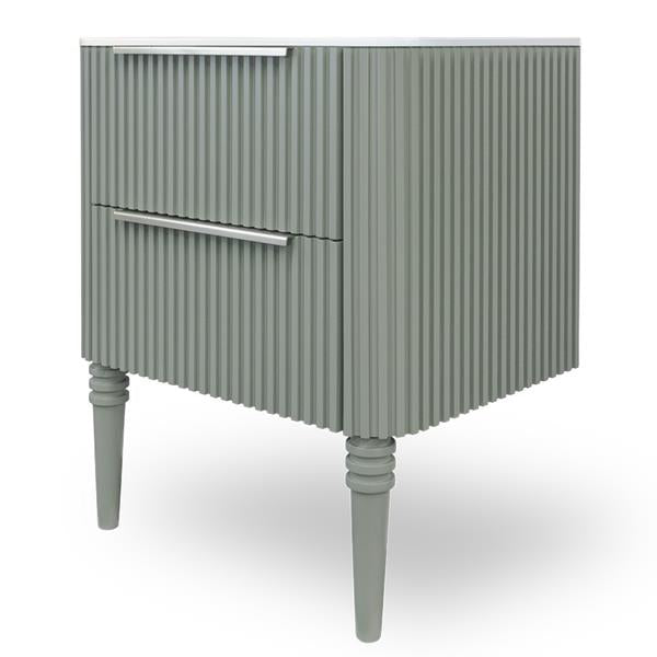 Lacava - Flutti Wall-Mount Under-Counter Vanity With Rounded Corners, Fluted Detailing And Two Drawers