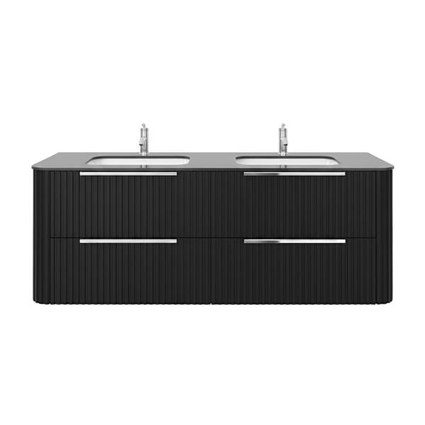 Lacava - Flutti Wall-Mount Under-Counter Vanity With Rounded Corners, Fluted Detailing And Four Drawers