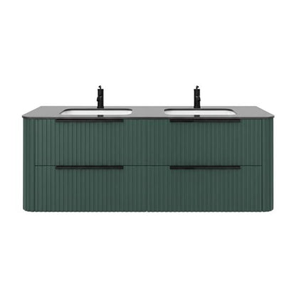Lacava - Flutti Wall-Mount Under-Counter Vanity With Rounded Corners, Fluted Detailing And Four Drawers