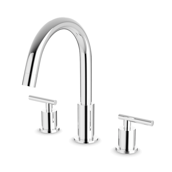 Artos - Opera 3-Hole Deck Mount Tub Filler With Lever Handles