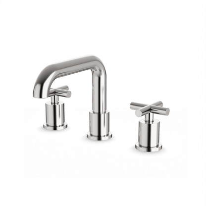 Artos - Opera 8 Inch Widespread Bathroom Faucet With Low Spout & Cross Handles