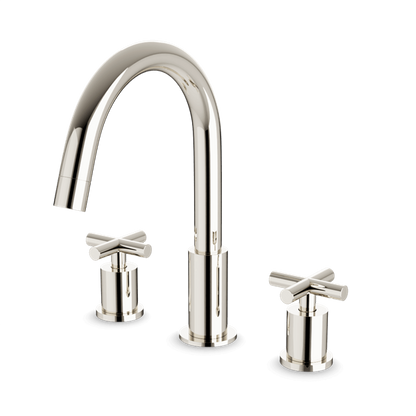 Artos - Opera 3-Hole Deck Mount Tub Filler With Cross Handles