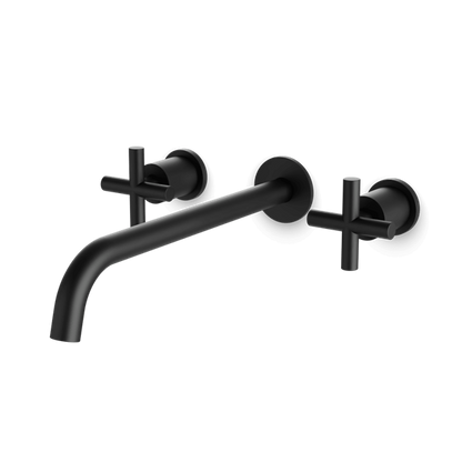 Artos - Opera 3-Hole Wall Mount Tub Filler with Extended Spout & Cross Handles