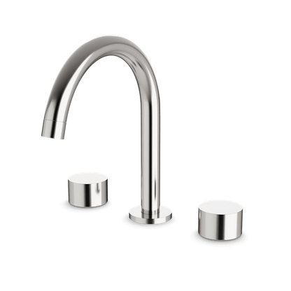 Artos - Opera 8 Inch Widespread Bathroom Faucet With Arc Spout & Disc Handles