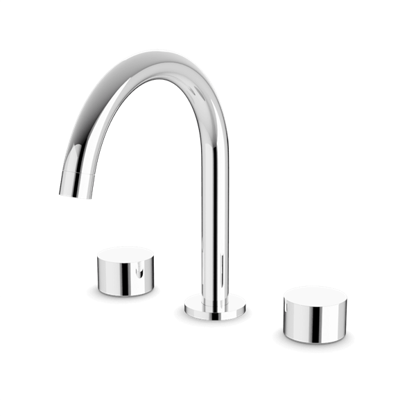Artos - Opera 3-Hole Deck Mount Tub Filler With Arc Spout & Disc Handles