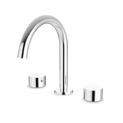 Artos - Opera 3-Hole Deck Mount Tub Filler With Arc Spout & Disc Handles
