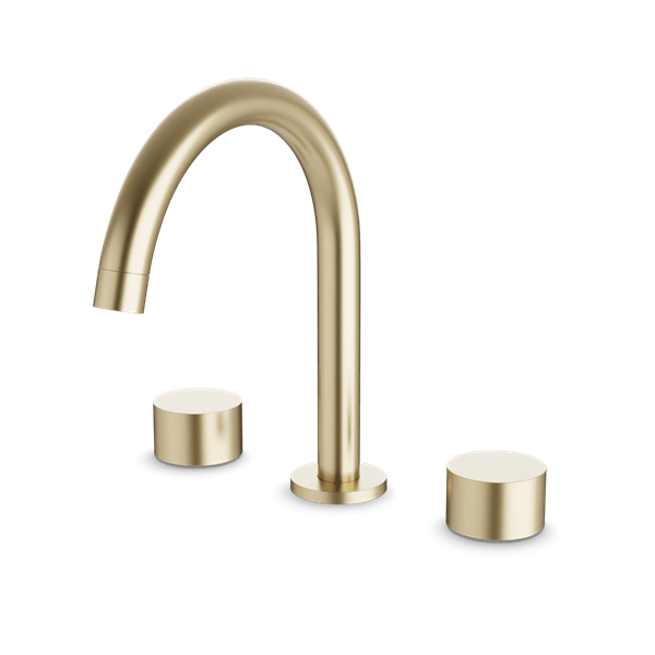 Artos - Opera 3-Hole Deck Mount Tub Filler With Arc Spout & Disc Handles