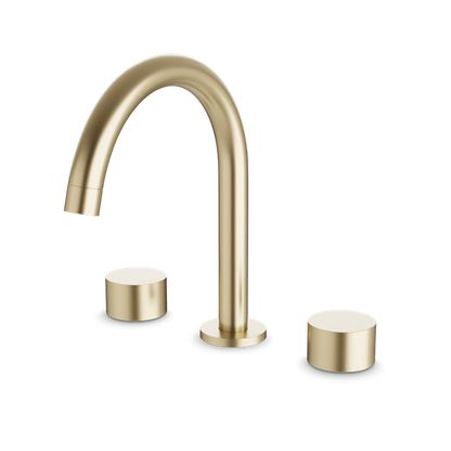 Artos - Opera 3-Hole Deck Mount Tub Filler With Arc Spout & Disc Handles