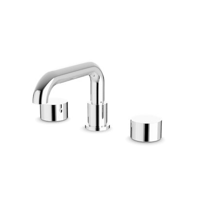 Artos - Opera 8 Inch Widespread Bathroom Faucet With Low Spout & Disc Handles