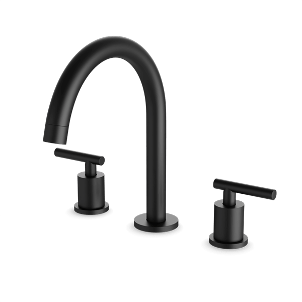 Artos - Opera 3-Hole Deck Mount Tub Filler With Arc Spout & Lever Handles