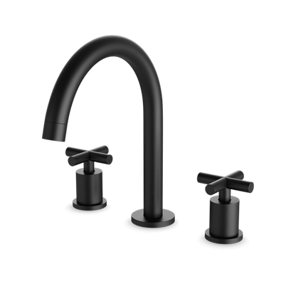 Artos - Opera 8 Inch Widespread Bathroom Faucet With Arc Spout & Cross Handles
