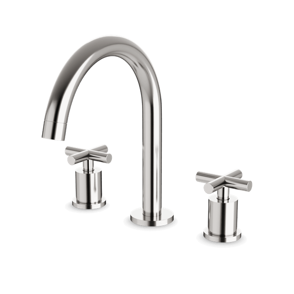 Artos - Opera 8 Inch Widespread Bathroom Faucet With Arc Spout & Cross Handles