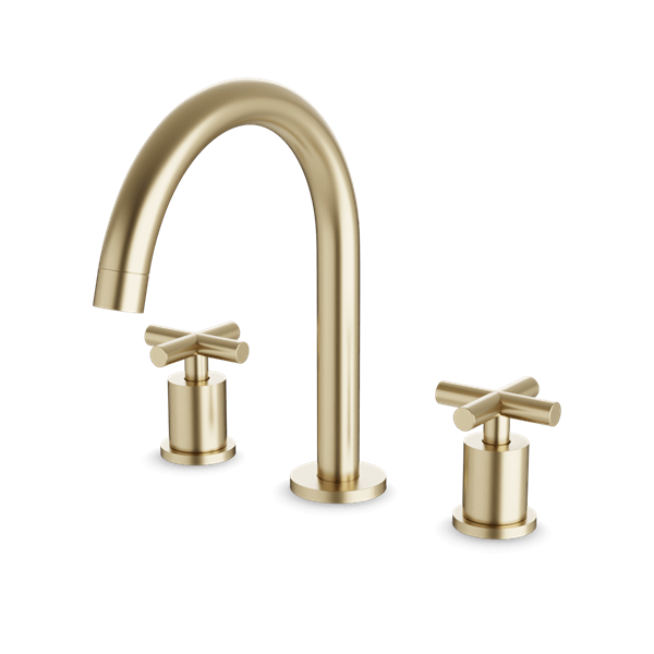 Artos - Opera 8 Inch Widespread Bathroom Faucet With Arc Spout & Cross Handles