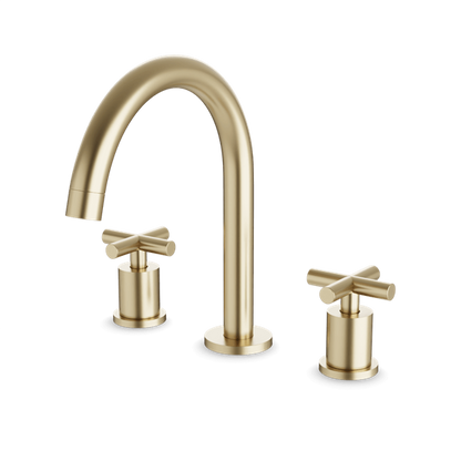 Artos - Opera 8 Inch Widespread Bathroom Faucet With Arc Spout & Cross Handles