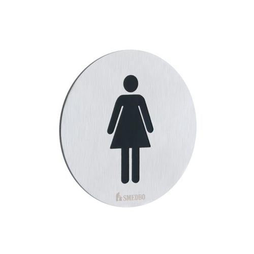 Smedbo - Xtra Wc Sign Lady In Stainless Steel Brushed, Self-Adhesive