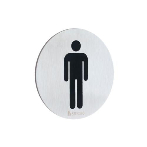 Smedbo - Xtra Wc Sign Gentleman In Stainless Steel Brushed, Self-Adhesive