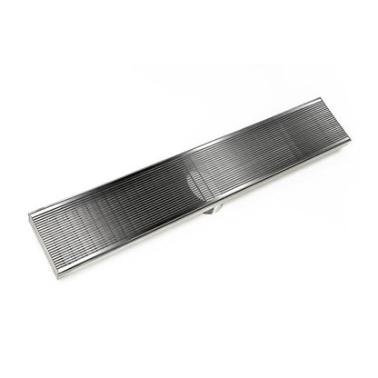 Infinity Drain - 60 Inch FX Series High Flow Complete Kit with Wedge Wire Grate with Cast Iron Drain Body