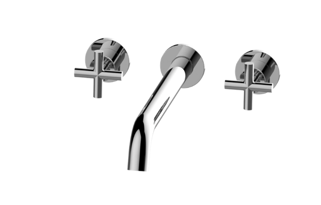 Graff - Harley ME Three-Hole Wall-Mounted Tub Filler with 12 Inch spout - Trim Only