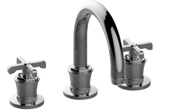 Graff - Vignola Widespread Lavatory Faucet Cross Handles Marble Insert