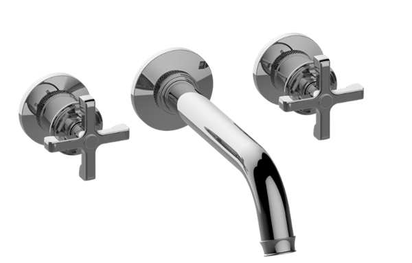 Graff - Vignola Wall-Mounted Lavatory Faucet Cross Handles Marble Insert - Trim Only