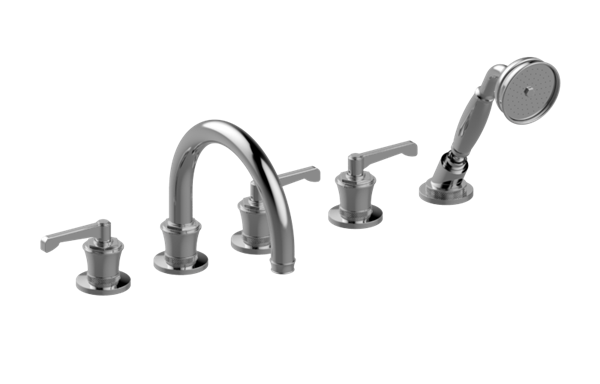 Graff - Vignola Roman Tub Set Lever Handles Marble Insert