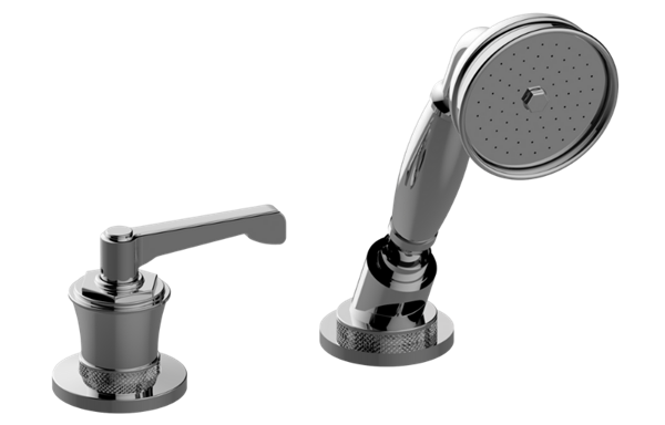 Graff - Vignola Deck-Mounted Handshower and Diverter Set Lever Handles Marble Insert - Trim Only