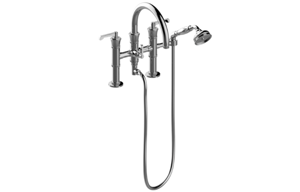 Graff - Vignola Deck-Mounted Tub Filler Lever Handles Marble Insert