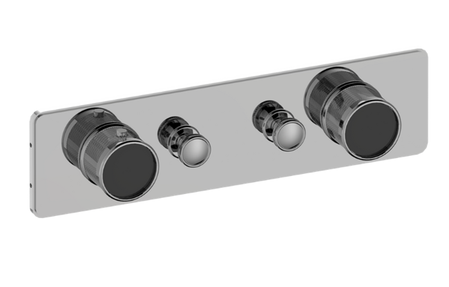Graff - Riva Traditional 2-Button Split Knob Diamond Knurl Horizontal Trim