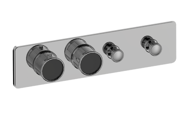 Graff - Riva Traditional 2-Button Paired Knob Fluted Knurl Horizontal Trim