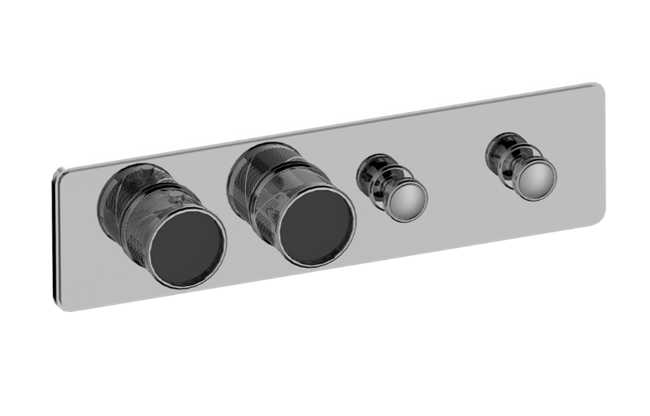 Graff - Riva Traditional 2-Button Paired Knob Oblique Knurl Horizontal Trim