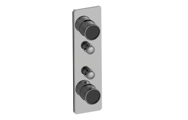Graff - Riva Traditional 2-Button Split Knob Fluted Knurl Vertical Trim