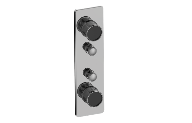 Graff - Riva Traditional 2-Button Split Knob Oblique Knurl Vertical Trim