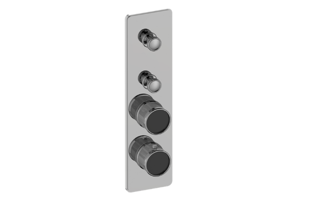 Graff - Riva Traditional 2-Button Paired Knob Diamond Knurl Vertical Trim