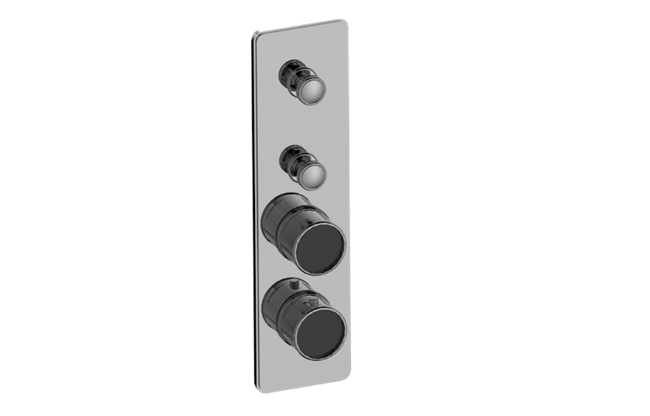Graff - Riva Traditional 2-Button Paired Knob Fluted Knurl Vertical Trim